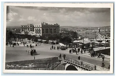 C1940's View Of Phoenicia Hotel Malta Unposted Vintage RPPC Photo Postcard • £14.23
