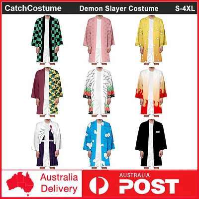 $19.25 • Buy Demon Slayer Kimetsu No Yaiba Kamado Tanjirou Cosplay Costume Robe Cloak Kimono
