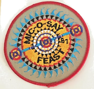 BSA Boy Scout Mic-O-Say 1987 Trible Feast Patch 4 In Dia #4298 • $10