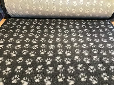 Vet Bed Dog Puppy Crate Whelping Fleece Roll Non Slip Charcoal Grey Paws • £124.95