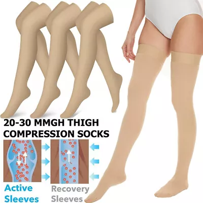 Thigh High 20-30 Mmhg DVT Compression Socks Women Men Medical Surgical Stockings • $21.98