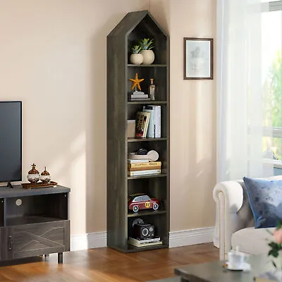 6 Tier Narrow Bookcase 73  Tall Cube Bookshelf Storage Cabinet Display Rack • $65.99