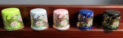 £10.68 • Buy Bone China Thimble  -  Set - 5 * Oriental Peacock