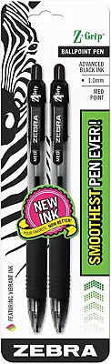 Z-Grip Retractable Ballpoint Pen Medium Point 1.0Mm Black Ink 2-Count • $5.56