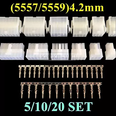 2-24 Pin Molex Mini-Fit Jr 5557/5559 4.2mm Connector Kits (Plug+Socket+Crimps)  • $4.60