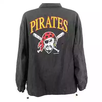 Pittsburg Pirates MLB Baseball Black Windbreaker Jacket 90s 1990s Vintage • $45