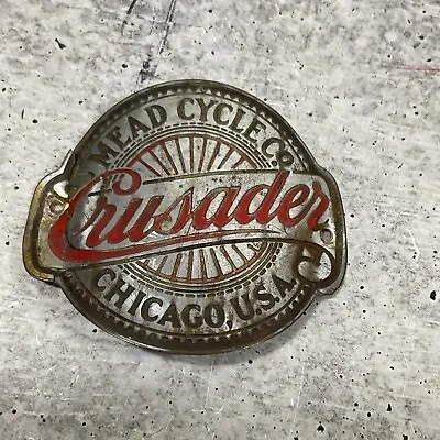 Vintage Crusader Mead Cycle Co. Bicycle Head Badge • $37.14