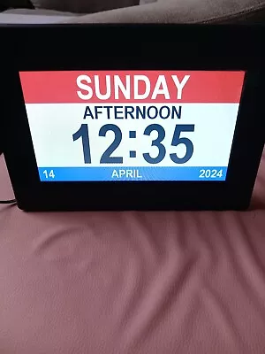 Digital Alarm Clock Day Date Calender For Memory Loss Dementia Elderly Reminder • £15.50