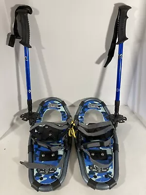 Yukon Charlie's Winter System Mtn Goat 7 X 16 Snowshoes Blue Camo With Retractab • $39.99