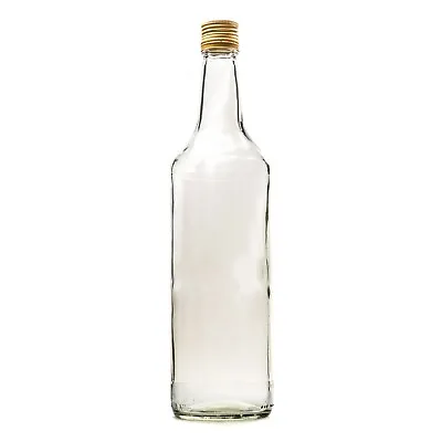 16 X 1L GLASS Bottles 1000ml 100cl Home Brewing Gold Screw Cap FAST P&P • £29.95