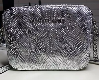 Michael Kors Metallic Silver Crossbody Handbag Small • $20