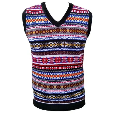 Unisex Men Women Vest Tanktop Vintage Sleeveless Knitted Knit Retro Jumper • £29.99