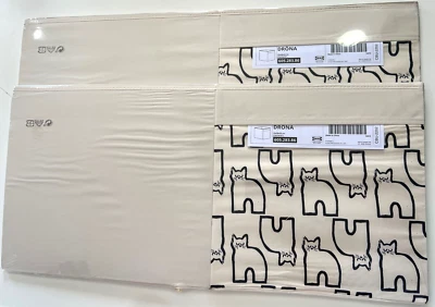 $37.99 • Buy SET Of 2 - Ikea DRONA Storage Box Fits Kallax 13x15x13  Cat Patterned/Beige NEW