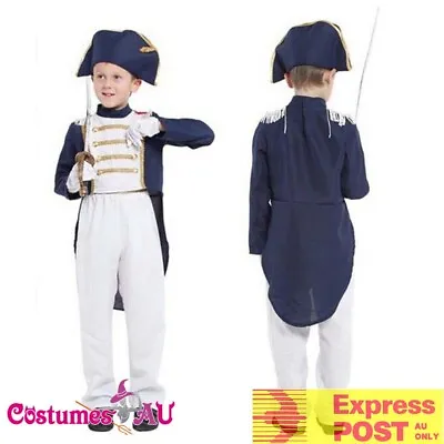 Kids Napoleon Costume Emperor Boys Child French Hero Book Week Admiral Soldier • £16.20