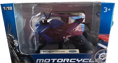 Welly 2008 Yamaha YZF-R1 1:18 Die Cast Motorcycle Model Blue On Stand In Box • £9.50
