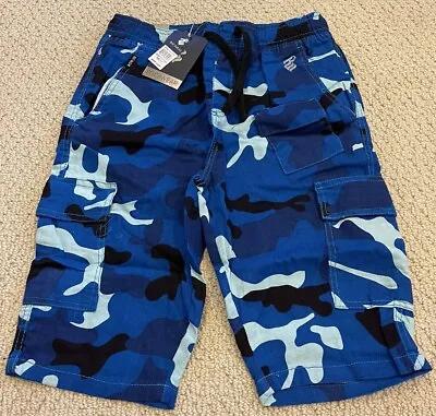 $14.99 • Buy NWT Men’s Rocawear Royal Blue Camo Elastic Waist Cargo Pocket Shorts ALL SIZES