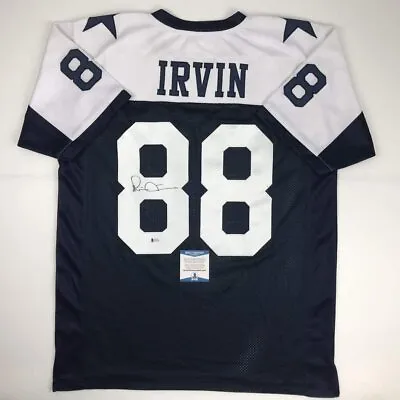 Autographed/Signed Michael Irvin Dallas Thanksgiving Day Blue Jersey Beckett COA • $199.99