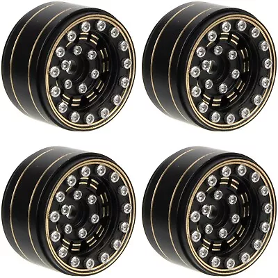 Brass 1.0  Beadlock Wheel Rim Tires Set For 1/18 TRX4M 1/24 Axial SCX24 RC Car • $26.98