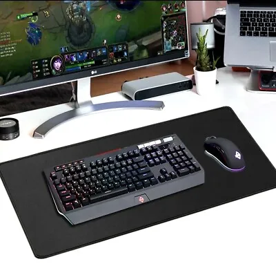 Gaming Mouse Keyboard Pad Mat Anti Slip Mousepads Black Extra Large Size • $19.95