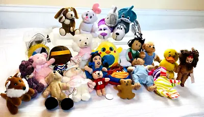 Lot Of 25 Assorted Small 2  - 5  Miniature Mini Plush Stuffed Toys • $15