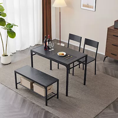 Dining Table Set Of 4 Kitchen Table With 2 Chair And A Bench4 Piece Table Set. • $192