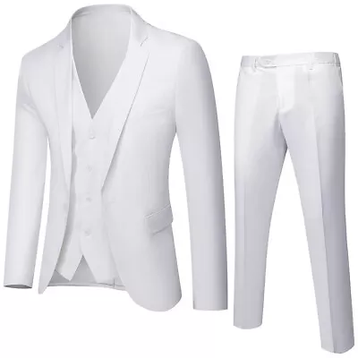 Mens Suits One Button Slim Fit 2-Piece Set Suit Business Blazer Jacket Pants • $22.96