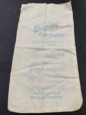 Vintage Domino Cane Sugars New York Cotton Bag Used American Sugar Refining Co. • $3