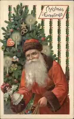 Snowman Santa Claus With Antique Doll Dolly C1910 Vintage Postcard • $17.50