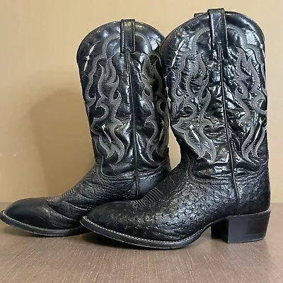 Vintage Tony Lama Cowboy Boots Size 10D Western Ostrich Exotic CT871 USA Made • $300