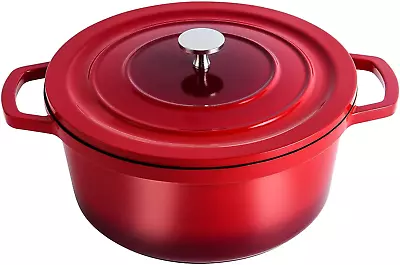 Dutch Oven Pot With Lid 5 QT Cast Aluminum Nonstick Casserole Lightweight Dutch • $68.99