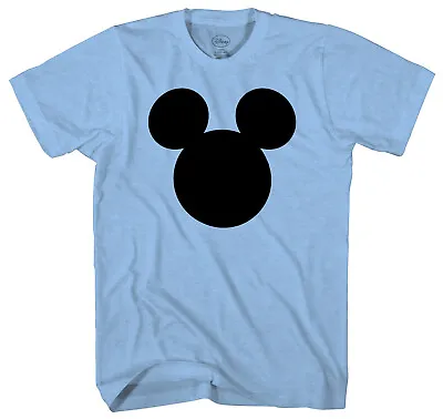 Disney Mickey Mouse Head Silhouette Men's Light Blue Heather T-Shirt • $14.99