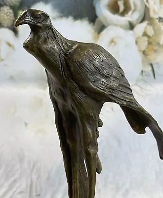 Bird Of Prey Vulture Bronze Statue Sculpture Figure On Marble Base 10  X 9  • $299