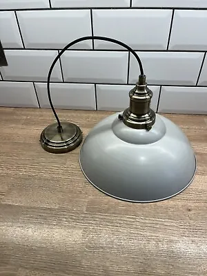 Habitat Grey Putty Pendant Ceiling Light Lighting Metal Lamp Cafe Bar Dining • £20