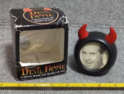 Accoutrements Black Rubber Red Horned Evil Devil Friend Foe Photo Picture Frame • $15.99