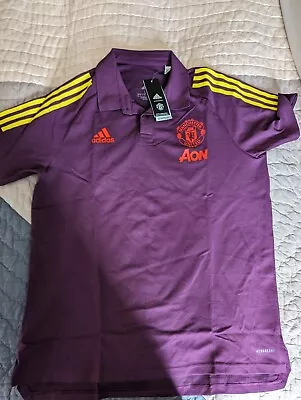 Manchester United Purple Training Polo T Shirt Size Large New Match Day Top 1of4 • £10