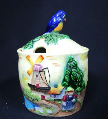 Lovely Vintage Marutomo Ware Japan Preserve Pot Windmill & Water Design • £9.97