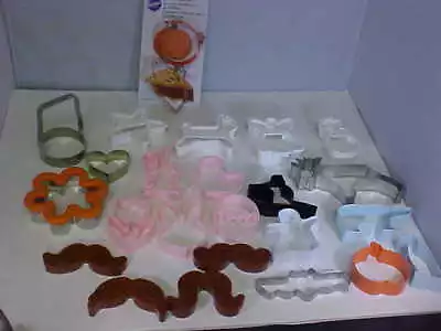 Cookie Cutters Lot Of 25 Metal And Plastic Halloween Christmas Easter Mustache • $10