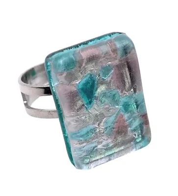 Murano Glass Ring Murano Glass Jewellery Handmade Adjustable Ring 2cm X 1.5cm • $18.59