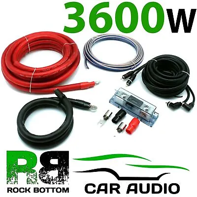 £79.99 • Buy Pro Zero 3600 Watt 0 AWG Gauge Car Amp Amplifier Wiring Kit & 300 Amp ANL Fuse