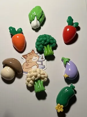 8Pcs Refrigerator Magnets Cute Vegetable Shaped Fridge Magnet Sticker Message • £6.38