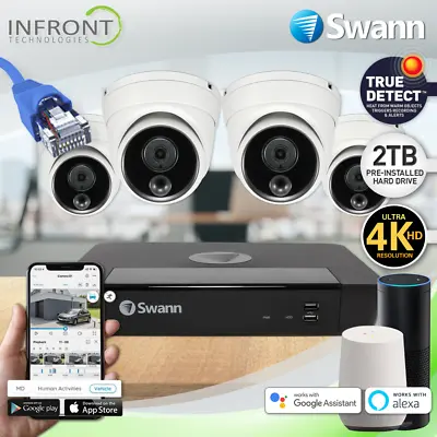 $1027.80 • Buy Swann 8MP SONVK-886804D 4K 2TB 8CH NVR 4 X 888MSD Dome Security Cameras (8x4)