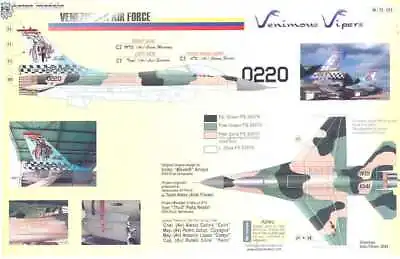 Aztec Decals 1/72 VENEZUELAN AIR FORCE F-16 VIPER Jet Fighters • $13.99