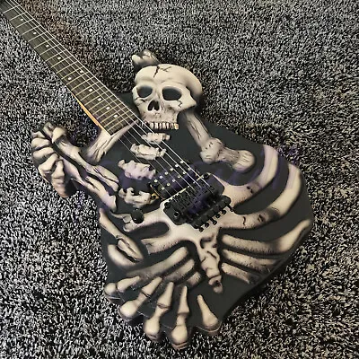 $434 • Buy Skull Style TL Electric Guitar Unique Bone Style Body FR Bridge Maple Neck