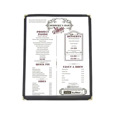 (10 Pack) Single Menu Covers Black 8.5 X 11-Inches Insert 2 View Restaurant  • $54.11