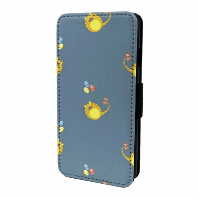£12.45 • Buy Phone Case Flip Cover Animals Balloons Cat Bow Yellow - S630