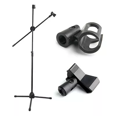 75cm-150cm Adjustable MICROPHONE BOOM MIC STAND Tripod HOLDER With CLIPS NEW • £9.99