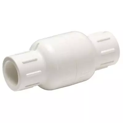 NDS 1011-05 200 PSI White PVC EPDM Rubber Check Valve 4-1/8 Lx1/2 Slip Joint In. • $10.08