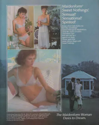 Sensual! Sensational! Spirited! Maidenform Sweet Nothings Bra Panties Ad 1985 • $9.99