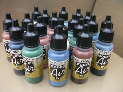 Vallejo Model Air Airbrush Paints Choose  12 X 17ml Colors With Free Paint Chart • £29.51