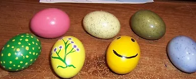 VINTAGE HANDMADE Ceramic Easter Eggs - Set Of Seven (7) • $17